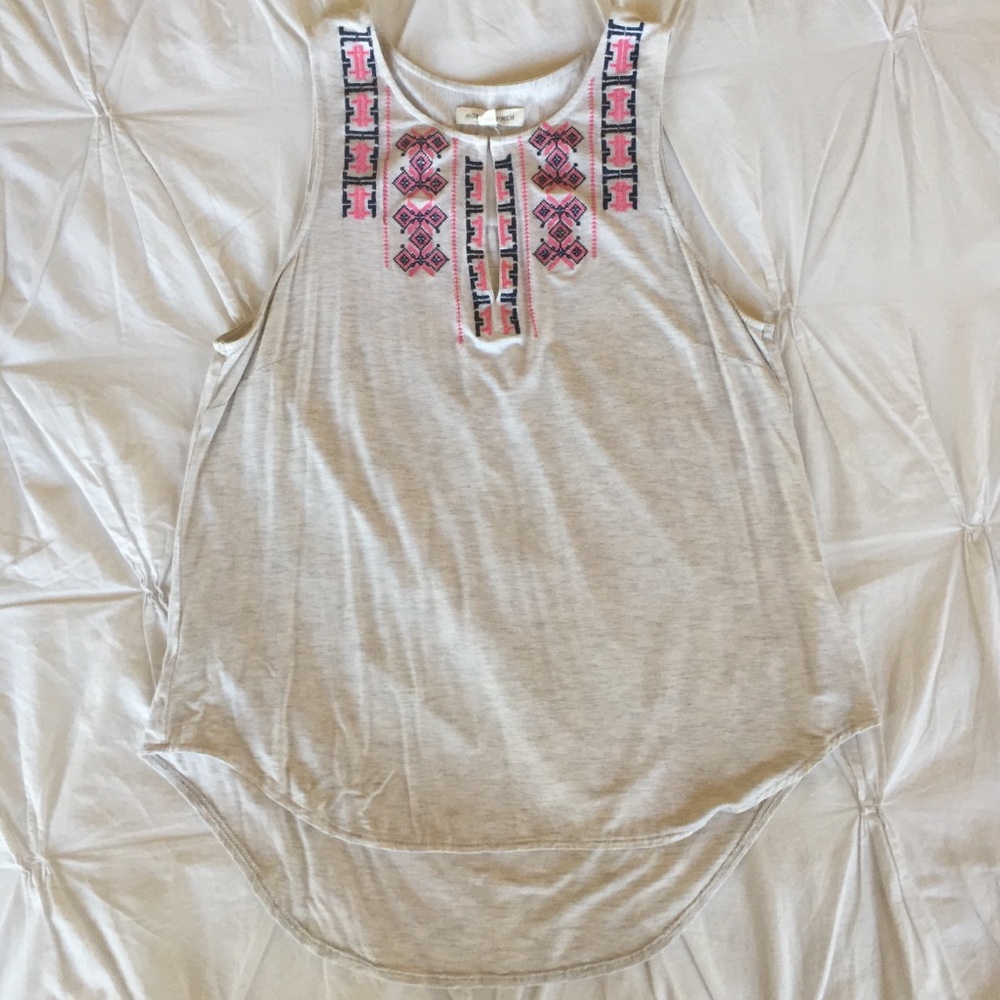 Aztec Embroidered Knit Tank
